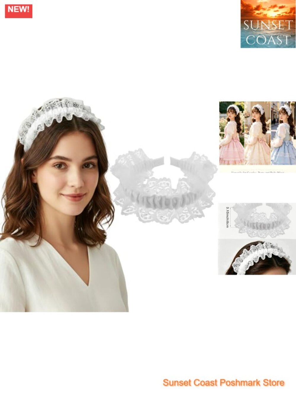 Lace Lolita Headband Gothic Victorian Ruffled Hair Accessory Costume